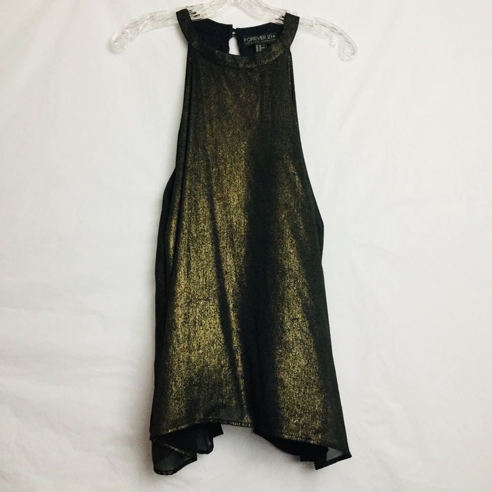 Women’s Forever 21 Gold Black Choker Top Size 3X - Picture 5 of 7